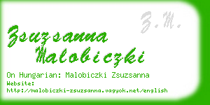 zsuzsanna malobiczki business card